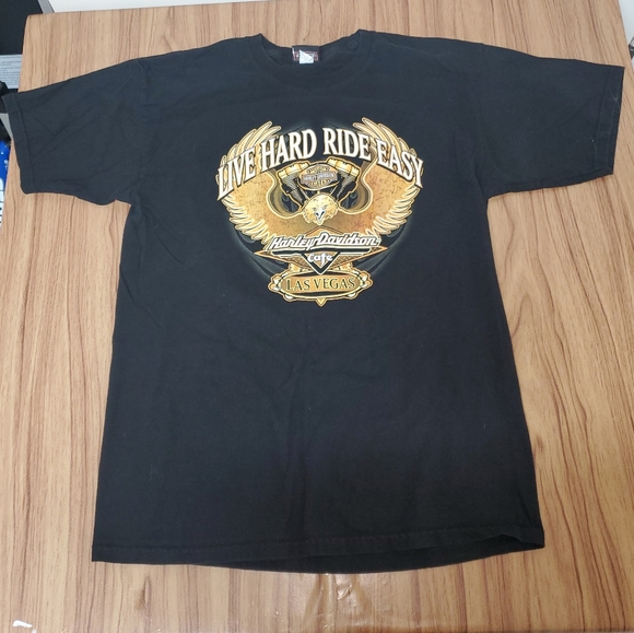 Harley-Davidson Cafe Las Vegas Men's T-Shirt  Large Black  Short Sleeve V-Twin - Picture 2 of 6